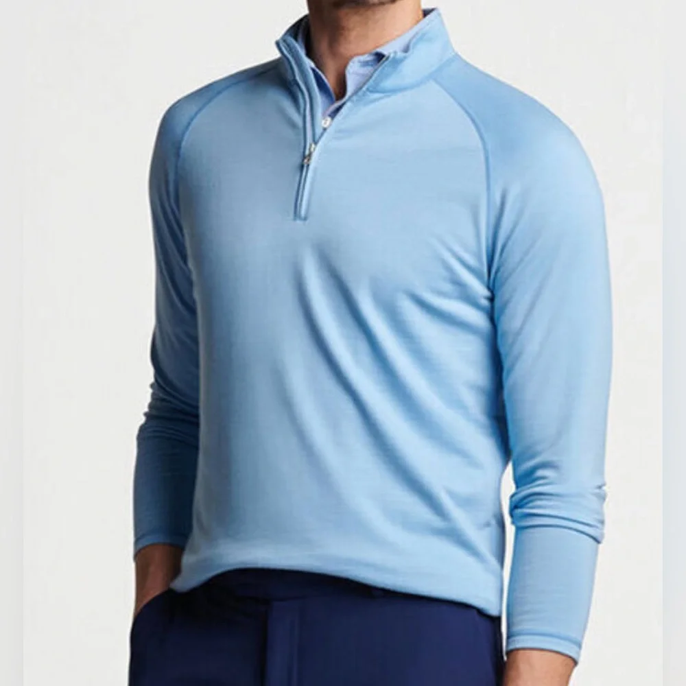 Peter Millar Channel Blue Excursionist Flex Performance Quarter-Zip Light - Picture 2 of 5